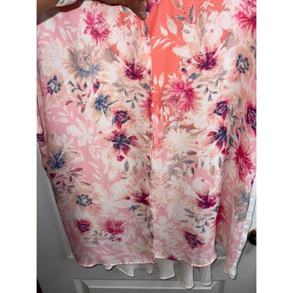 Cato Woman Size 18/20W Floral Flowy Kimono Open Cardigan - Picture 9 of 10